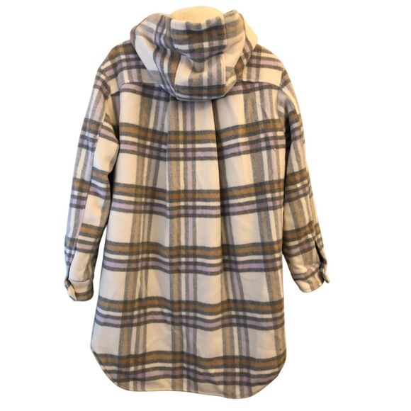 Sanctuary Plaid Sherpa quilted Sherpa shacket coat oversized small - Picture 2 of 12